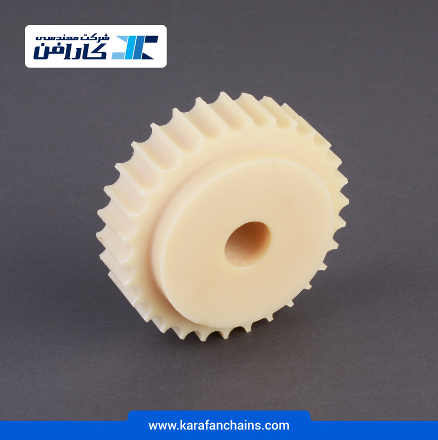 چرخ زنجیر گام 1/2 اینچ 32 دندانه، قطر 127 میلیمتر با سوراخ قطر 25 میلیمتر در کارابلتز