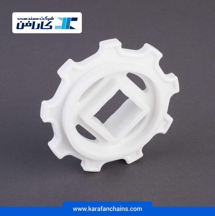 چرخ زنجیر گام 2 اینچ 9 دندانه، قطر 145 میلیمتر با سوراخ 40x40 میلیمتر و ضخامت 12 میلیمتر