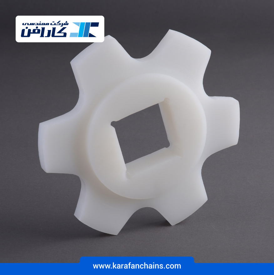 چرخ زنجیر گام 94.1 میلیمتر 6 دندانه، قطر 180 میلیمتر با سوراخ 40x40 میلیمتر و ضخامت دنده  15 میلیمتر