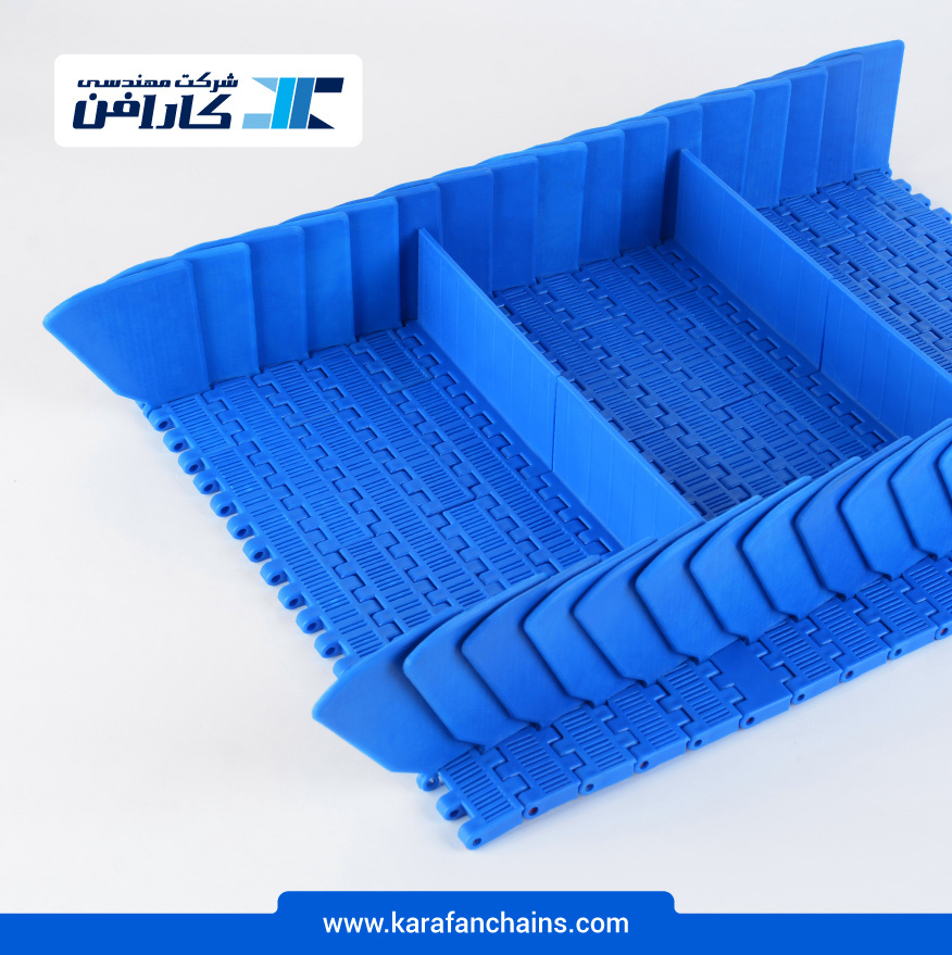 تسمه مدولار حرکت مستقیم گام 1 اینچ با دیواره و تیغه بالابرنده و گذر 10% ( آبی ) در کارابلتز