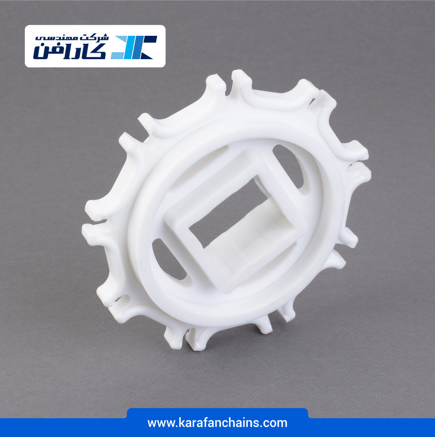 چرخ زنجیر گام 2 اینچ 9 دندانه، قطر 145 میلیمتر با سوراخ 40x40 میلیمتر و ضخامت 12 میلیمتر  ( تیپ +V ) در کارابلتز