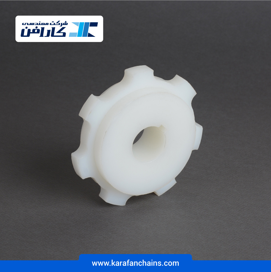 چرخ زنجیر گام 2 اینچ 7 دندانه، قطر 113 میلیمتر با سوراخ قطر 25 میلیمتر و ضخامت دنده 12 میلیمتر در کارابلتز