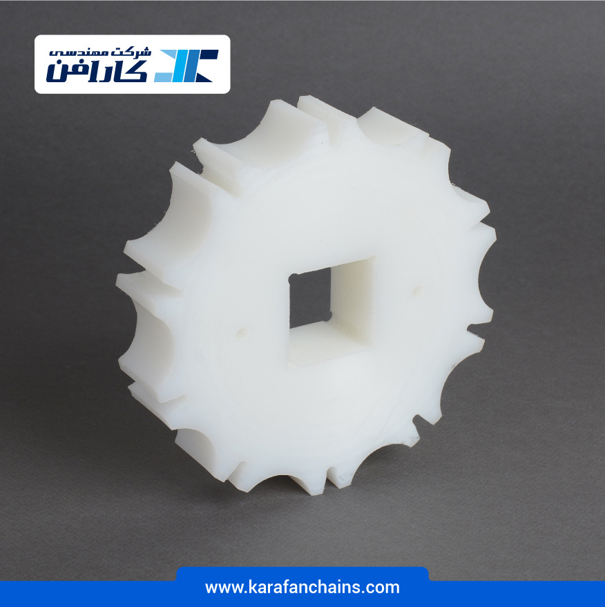 چرخ زنجیر گام 2 اینچ 10 دندانه، قطر 162 میلیمتر با سوراخ 40x40 میلیمتر و ضخامت 35 میلیمتر ( تیپ V ) در کارابلتز