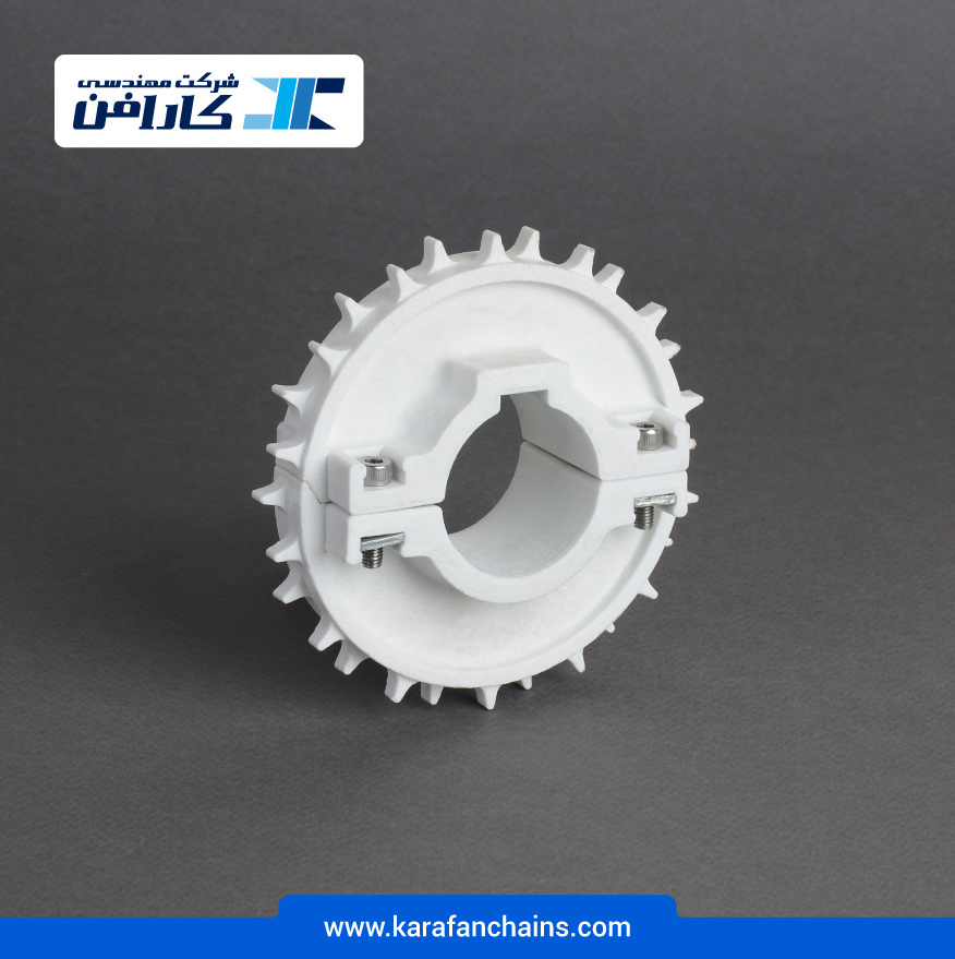 چرخ زنجیر گام 1/2 اینچ 28 دندانه، قطر 113 میلیمتر با سوراخ قطر 40 میلیمتر و ضخامت دنده 11 میلیمتر ( 2 تکه )