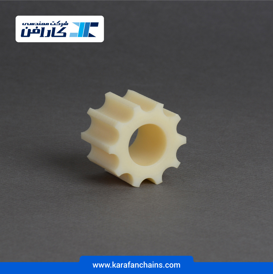 چرخ زنجیر گام 1/2 اینچ 10 دندانه، قطر 40 میلیمتر با سوراخ قطر 20 میلیمتر و ضخامت 25.4 میلیمتر