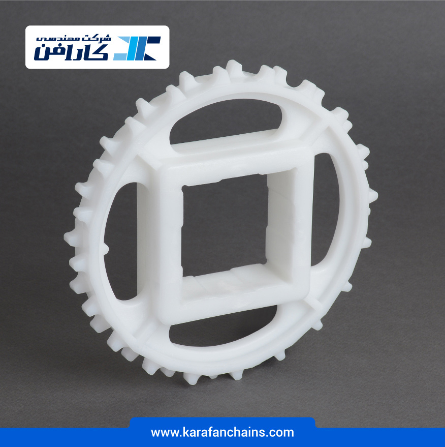 چرخ زنجیر گام 1 اینچ 20 دندانه، قطر 162 میلیمتر با سوراخ قطر 60x60 میلیمتر و ضخامت سردنده 7 میلیمتر در کارابلتز