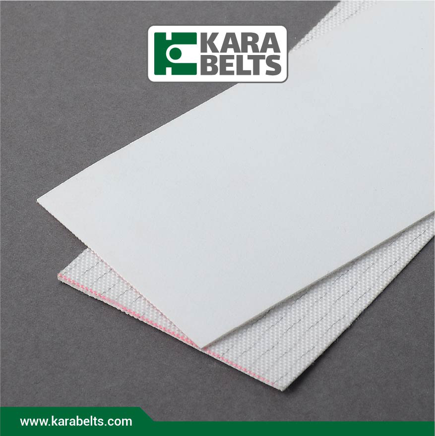 تسمه نقاله پی یو سفید مات ضخامت 1/3 میلیمتر، 2 لایه نخ، آنتی استاتیک