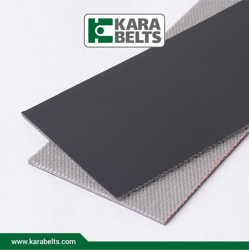 تسمه نقاله پی وی سی مشکی مات، ضخامت 2 میلیمتر، 2 لایه نخ، آنتی استاتیک