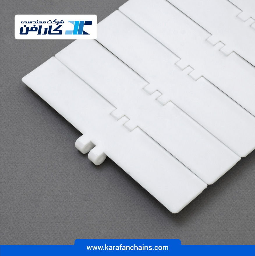 زنجیر تخت حرکت مستقیم پلیمری گام 38.1 میلمیتر عرض 190.5 میلیمتر - ضد اسید در کارابلتز