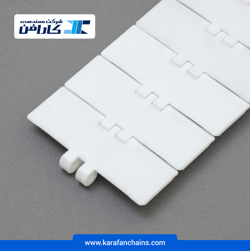 زنجیر تخت حرکت مستقیم پلیمری گام 38.1 میلمیتر عرض 127 میلیمتر - ضد اسید در کارابلتز