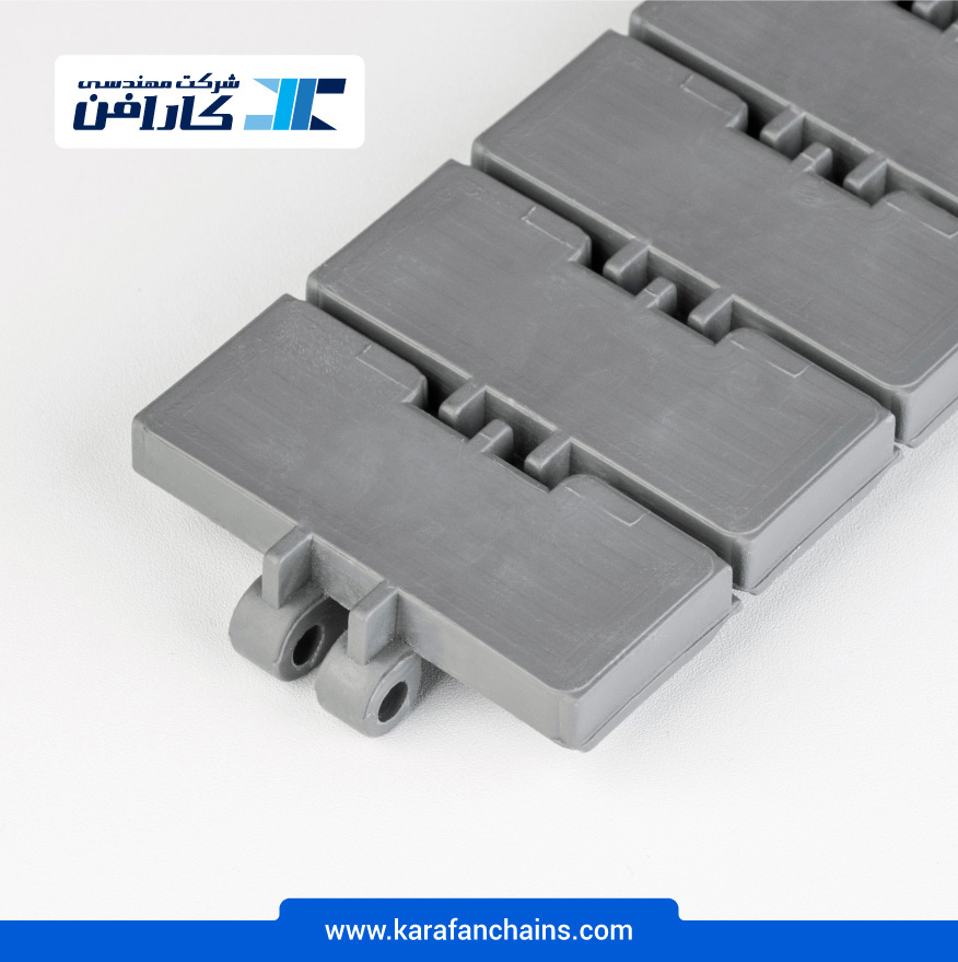 زنجیر تخت حرکت مستقیم پلیمری سنگین کار گام 38.1 میلمیتر عرض 80 میلیمتر در کارابلتز