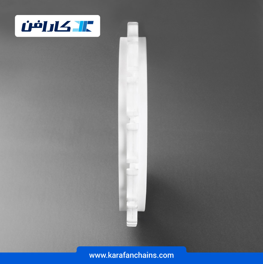 چرخ زنجیر گام 2 اینچ 16 دندانه قطر 260 میلیمتر با سوراخ 80x80 میلیمتر و ضخامت سر دنده 12 میلیمتر (تیپ+V) در کارابلتز