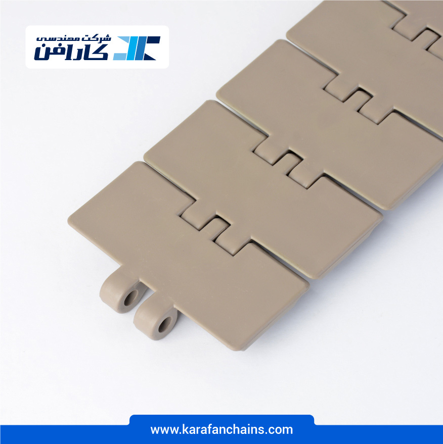 زنجیر تخت حرکت مستقیم پلیمری گام 38.1 میلمیتر عرض 82.6 میلیمتر