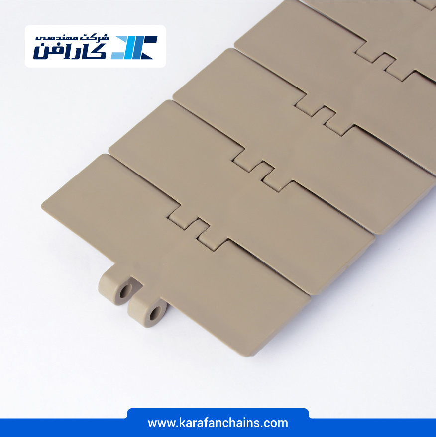 زنجیر تخت حرکت مستقیم پلیمری گام 38.1 میلمیتر عرض 114.3 میلیمتر در کارابلتز