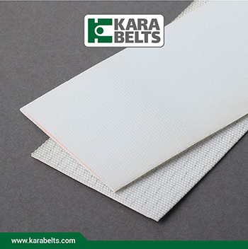 تسمه نقاله پی یو سفید مات ضخامت 0.8 میلیمتر، 1 لایه نخ، آنتی استاتیک در کارابلتز