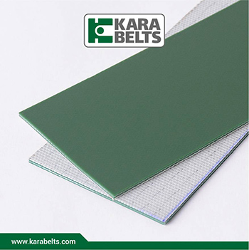 تسمه نقاله پی وی سی سبز براق، ضخامت 2 میلیمتر، 2 لایه نخ، آنتی استاتیک در کارابلتز